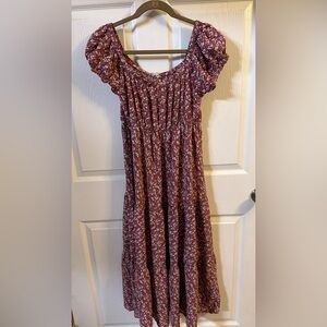 easel Burgundy Floral Maxi Dress